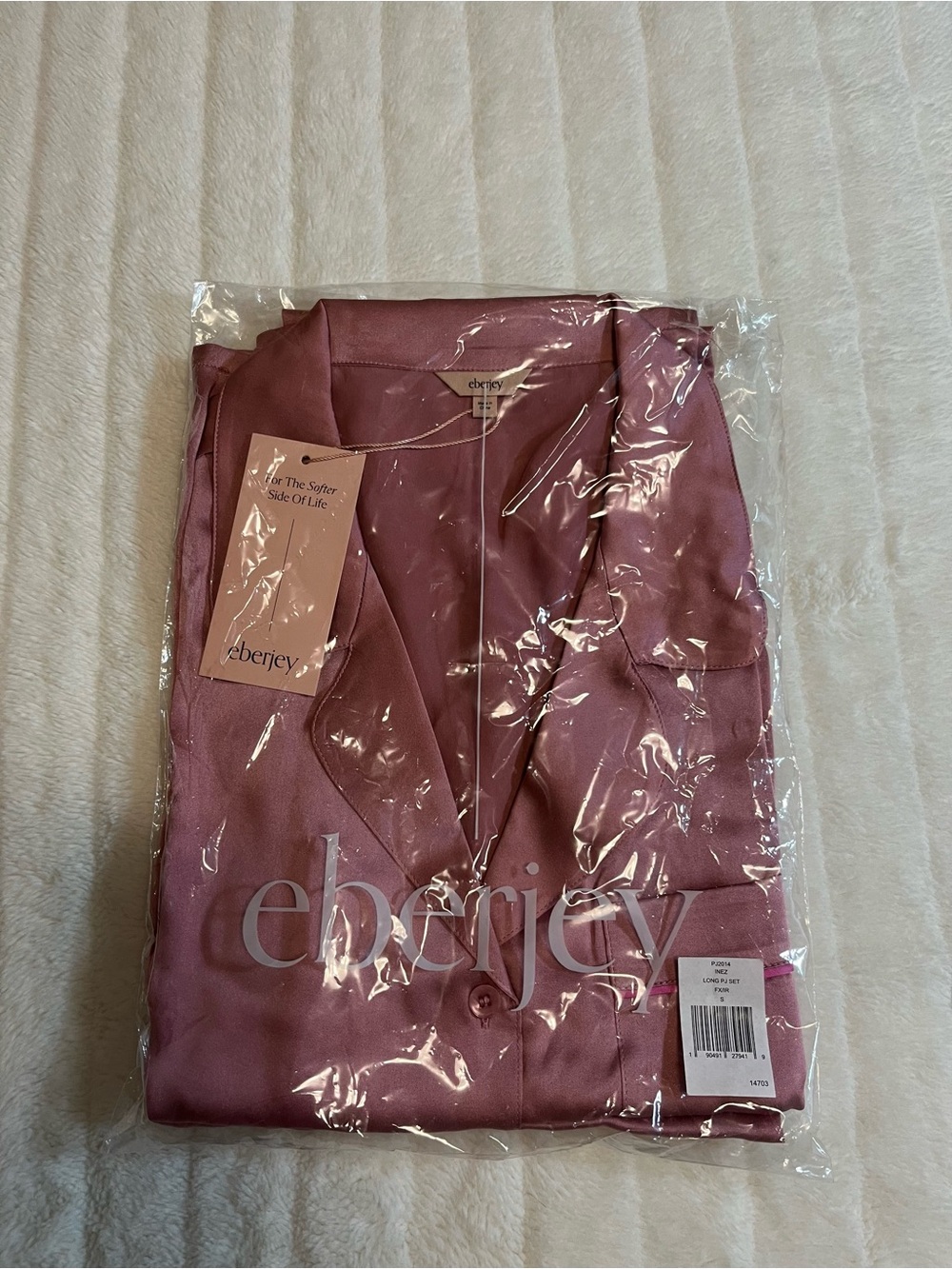 Eberjey mauve satin blazer jacket